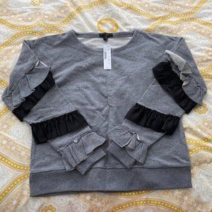 j.crew ruffle sleeve sweatshirt